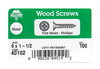 Hillman No. 9 X 1-1/2 in. L Phillips Zinc-Plated Wood Screws 100 pk