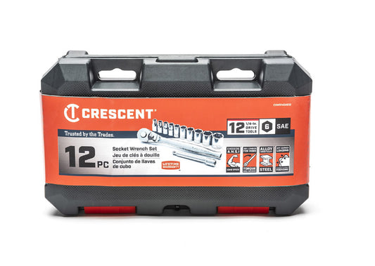 Crescent 1/4 in. drive SAE 6 Point Mechanic's Tool Set 12 pc
