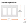 Lutron Claro White 3 gang Plastic Decorator Wall Plate 1 pk