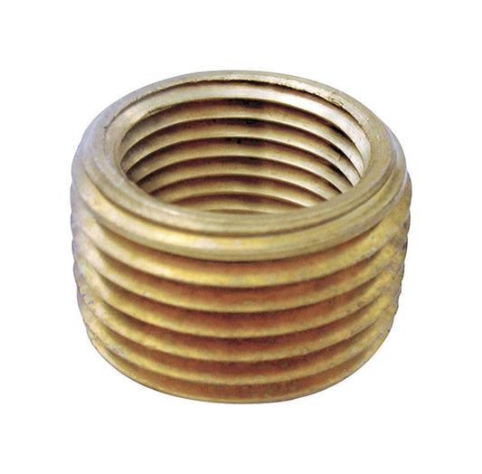JMF 3/4 in. MPT x 1/2 in. Dia. FPT Yellow Brass Pipe Face Bushing (Pack of 5)