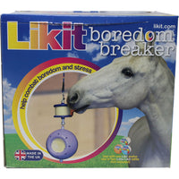Likit Boredom Breaker Interactive Equine Treat Toy with Hanging Rope Purple