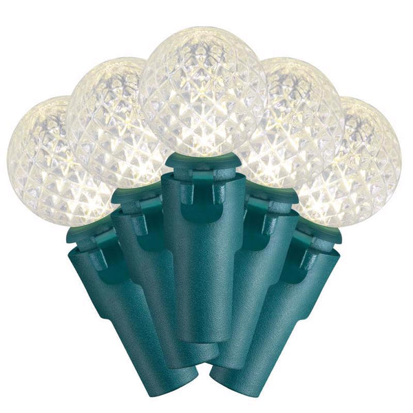 Cadena de luces LED G14 para Navidad, paquete de 12, 50 unidades, color blanco cálido, 16 pies