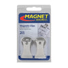 Magnet Source 1.8 in. L X 1 in. W Silver Clip Magnetic Clips 3 lb. pull 2 pc