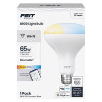Feit BR20 E26 (Medium) Smart-Enabled LED Bulb Adjustable White 65 Watt Equivalence 1 pk