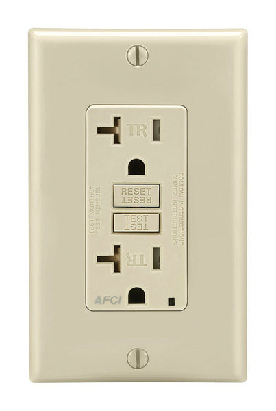 Leviton 20 amperios 125 V Duplex Light Almond AFCI Outlet 5-20R 1 pk