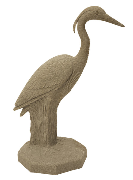 Estatua de garza real: apariencia de arenisca natural, 31" de altura
