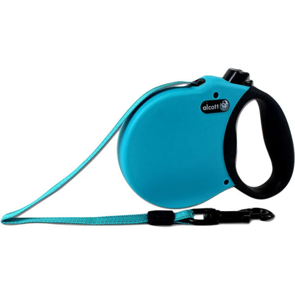 Alcott Adventure Retractable Belt Leash Small 16 ft for Dogs with Soft Grip Handle Blue