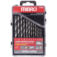 MIBRO Kwik Start High Speed Steel Drill Bit Set 13 pc