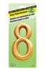 Hy-Ko 3 in. Gold Aluminum Number 8 Nail-On 1 pc. (Pack of 10)