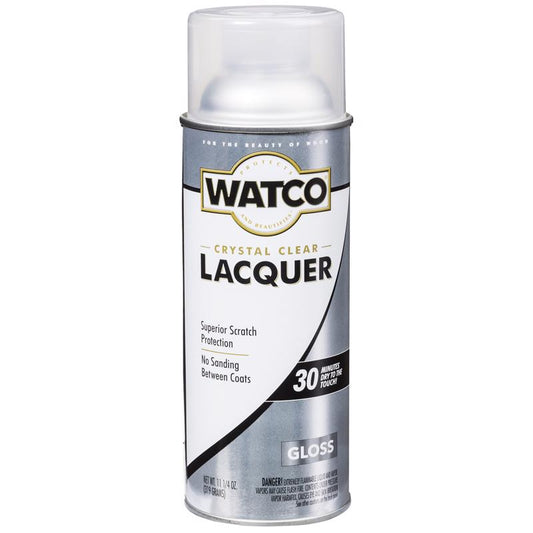Watco Fast Drying Aerosol Clear Wood Finish High Gloss Lacquer Spray 11-1/4 oz. (Pack of 6)