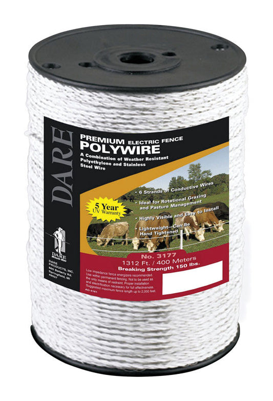 Dare Electric Fence Wire 1312 ft. White
