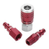 Legacy ColorConnex Aluminum/Steel Air Coupler and Plug Set 1/4 in. 3 pc