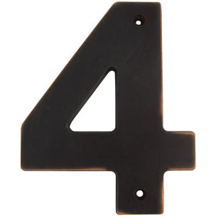 Contemporary House Numbeer, #4, 5 Inches, Vintage Bronze by Stone Harbor Hardware