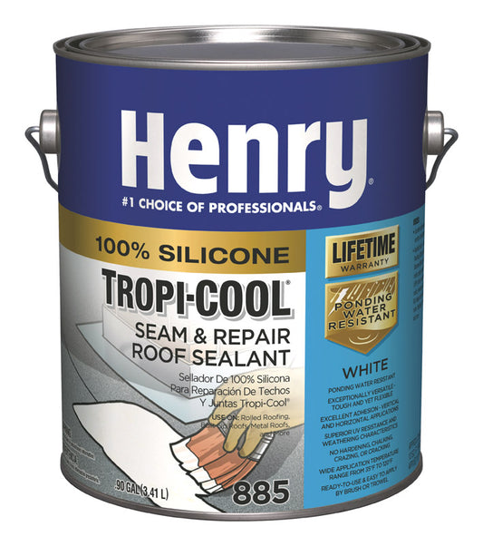 Henry Tropi-Cool 885 White 100% Silicone Roof Sealant 1 gal. (Pack of 4)