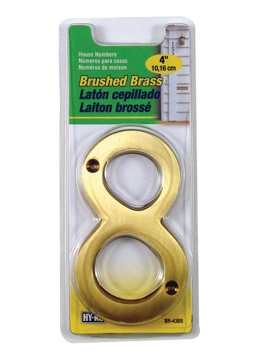 Hy-Ko 4 in. Brass Gold 8 Number Nail-On (Pack of 3)