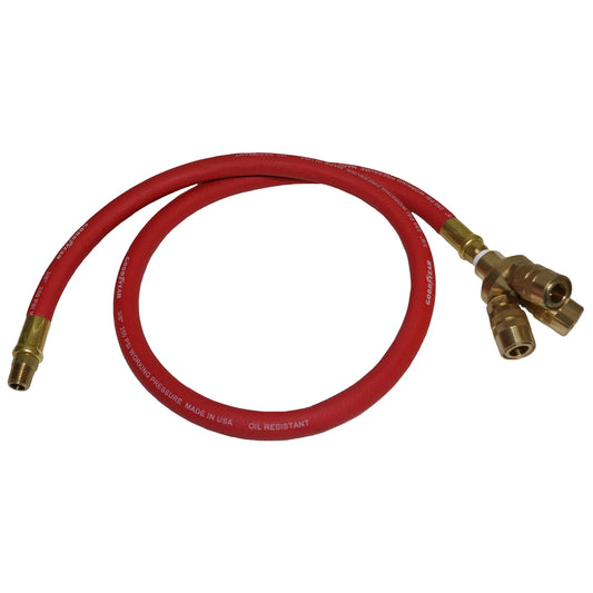 GRIP Goodyear 3 ft. L x 3/8 in. Dia. Rubber Whip Hose with 3-Way Manifold 250 psi Red