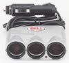 Bell 12 V Black/Silver Triple Socket 1 pk