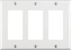 Leviton White 3 gang Plastic GFCI/Rocker Wall Plate 1 pk (Pack of 10) - Open Box