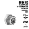 BK Products 1 in. MPT x 3/4 in. Dia. FPT Galvanized Malleable Iron Hex Bushing (Pack of 5)