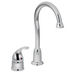 Chrome one-handle high arc bar faucet