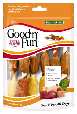 Good 'n' Fun All Size Dogs Rawhide Sticks Beef/Chicken/Pork 6 pk