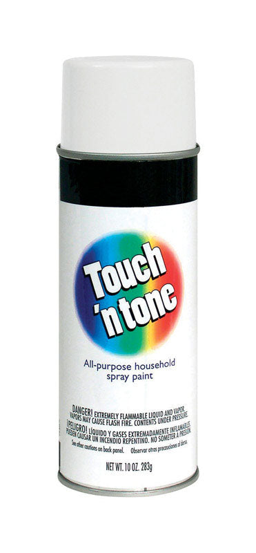 Rust-Oleum Touch n Tone Flat White Spray Paint 10 oz. (Pack of 6)