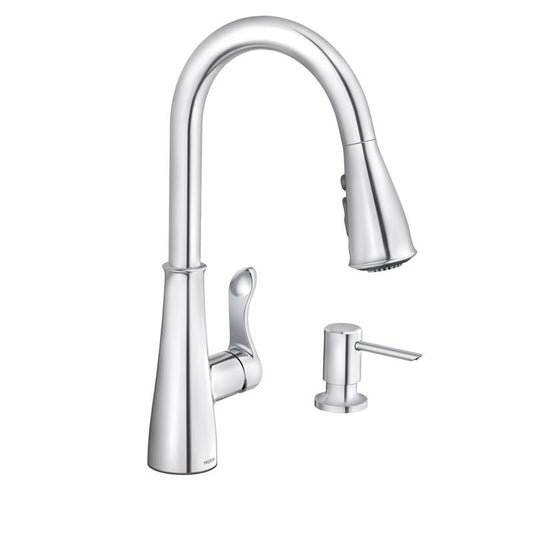 Moen Haley 1-Handle Chrome 1.5 GPM High Arc Pulldown Kitchen Faucet 7.85 in.