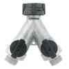 Gilmour Metal Threaded Male Y-Hose Connector with Shut Offs