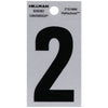 Hillman 2 in. Reflective Black Mylar Self-Adhesive Number 2 1 pc (Pack of 6)