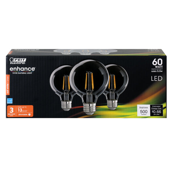 LED G25 E26 SW 60W paquete de 3