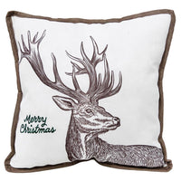 Celebrations Home Merry Christmas Deer Pillow 16 in. (Pack of 4)
