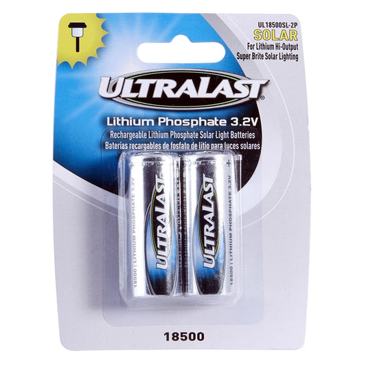 Ultralast Lithium Phosphate Solar Rechargeable Battery 3.2V 800mAh 18,500