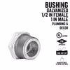 Bk Products 1 In. Mpt  X 1/2 In. Dia. Fpt Galvanized Malleable Iron Hex Bushing