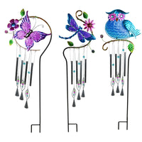 Meadow Creek Assorted Glass/Metal 28 in. H Windchime Outdoor Garden Stake (Pack of 12)