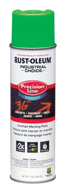 Rust-Oleum Industrial Choice Fluorescent Green Field Marking Paint 17 oz (Pack of 6).