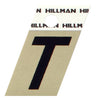 Hillman 1.5 in. Reflective Black Metal Self-Adhesive Letter T 1 pc (Pack of 6)
