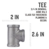 BK Products 3/4 in. FPT x 3/4 in. Dia. FPT Black Malleable Iron Tee (Pack of 5)