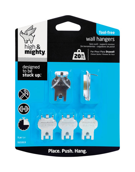 Hillman High & Mighty Zinc Picture Hanger 20 lb. 5 pk (Pack of 4)