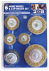 Mibro Wire Wheel Brush Set Brass Coated Steel 4500 rpm 6 pc