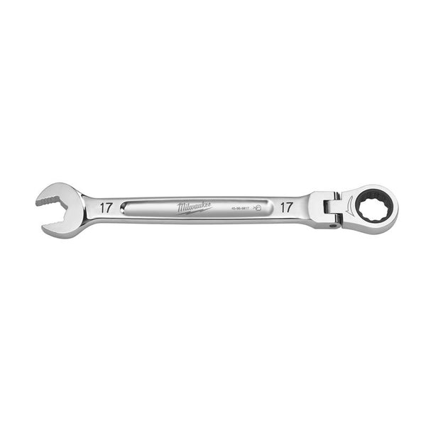Llave combinada de cabeza flexible métrica de 12 puntas de Milwaukee de 17 mm x 17 mm, 9,19 in de largo, 1 pieza