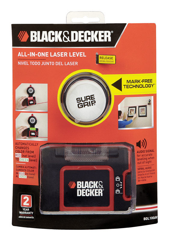 New Black & Decker All-In-One Laser Level BDL100AV Measuring Level Tool 