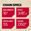 Oregon AdvanceCut S55 16 in. Chainsaw Chain 55 links