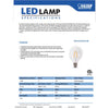 Feit G25 E26 (Medium) Filament LED Bulb Daylight 100 Watt Equivalence 1 pk