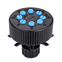 Raindrip Black Plastic 30 GPH 30 PSI 8-Port Drip Irrigation Manifold 1/2 Inlet x 1/4 Outlet in.