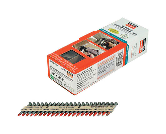Simpson Strong-Tie 1-1/2 in. Paper Strip Hot-Dip Galvanized Structural-Connector Nails 33 deg 500 pk