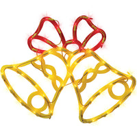 IG Design Gold/Red Bell Silhouette Window Decoration 18 in.