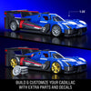 Hot Wheels Brick Shop Speed Series Cadillac Project GTP Hypercar Building Set Blue, Red 236 pc (Pack of 4)