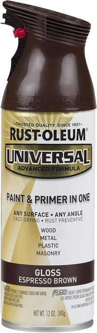 Rust-Oleum Universal Paint & Primer in One Gloss Espresso Brown Spray Paint 12 oz.