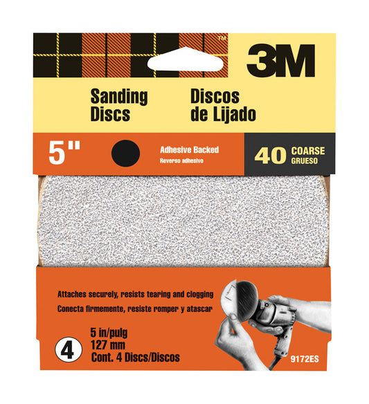 3M 5 in. Aluminum Oxide Adhesive Sanding Disc 40 Grit Coarse 4 pk (Pack of 5)