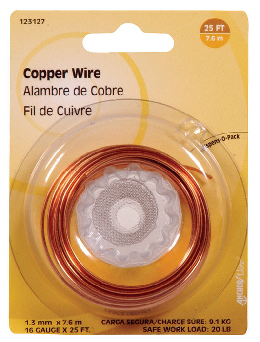 Hillman 25 ft. L Copper 16 Ga. Wire (Pack of 10)